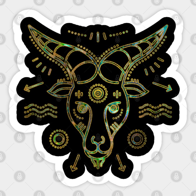 Capricorn Zodiac Gold Abalone Sticker by Nartissima